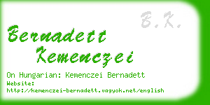 bernadett kemenczei business card